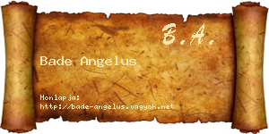 Bade Angelus névjegykártya